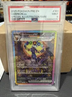 2025 POKEMON PRE EN-PRISMATIC EVOLUTIONS SIR #161 UMBREON EX PSA 9 - Image 1