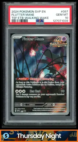 2023 POKEMON SV BLACK STAR PROMOS - SVP EN #097 FLUTTER MANE ETB PROMO PSA 10 - Image 1