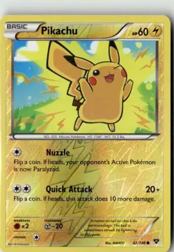 2014 XY BASE SET PIKACHU 42/146 Reverse Holo - Image 1