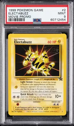 1999 POKEMON GAME MOVIE PROMO #2 ELECTABUZZ PSA 9 - Image 1