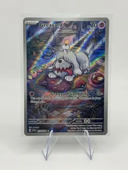 Pokemon TCG Greavard Scarlet & Violet Base Set Holo Card 214/198 Illustration - Image 1