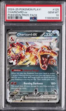2024-2025 POKEMON PLAY! POKEMON PRIZE PACK #125 CHARIZARD EX PSA 10 - Image 1