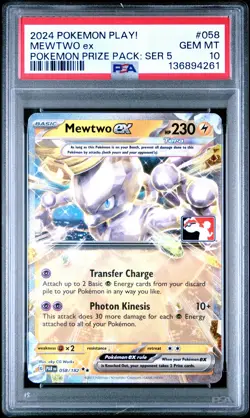 2024 POKEMON PLAY! POKEMON PRIZE PACK: SER 5 #058 MEWTWO EX PSA 10 - Image 1