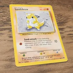 Pokemon Sandshrew 62/102 LP-MP Base Set Rare 4th Print UK WOTC 1999-2000 VTG - Image 3