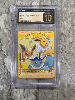 2023 MARUMIYA POKEMON STICKERS #38 FLAREON/JOLTEON/VAPOREON CGC 10 PRISTINE - Image 1