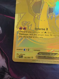 Mega Charizard X ex - 130/094 Phantasmal Flames Gold Pokemon - LP FRESH PULL - Image 4