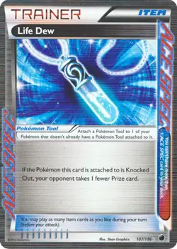 Slightly Played, English - 1 x Pokemon Life Dew - 107/116 - Holo Rare Plasma Fre - Image 1
