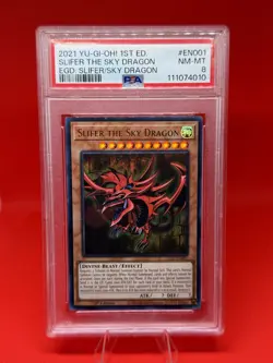 2021 Konami Yu-Gi-Oh! 1st Ed Ultra Rare Slifer the Sky Dragon EGS1-EN001 PSA 8 - Image 1