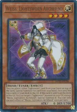 x1 Weiss, Lightsworn Archfiend - MP25-EN186 - Ultra Rare - 1st Edition Yu-Gi-Oh! - Image 1