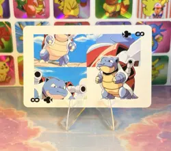 Pikachu Pokemon Vintage Playing Poker Card Charizard Nintendo - Prism Holo Back - Image 1