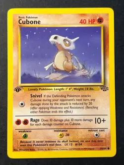 Cubone 50/64 Jungle 1st edition Common WOTC Pokemon Card B LP + - Image 1