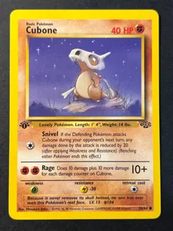 Cubone 50/64 Jungle 1st edition Common WOTC Pokemon Card - LP + - Image 1