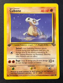 Cubone 50/64 Jungle 1st edition Common WOTC Pokemon Card - Near Mint - Image 1