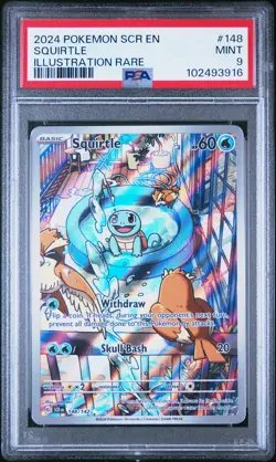 2024 POKEMON SCR EN-STELLAR CROWN ILLUSTRATION RARE #148 SQUIRTLE PSA 9 - Image 1