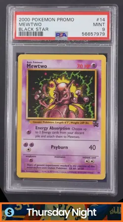 1999 POKEMON WIZARDS BLACK STAR PROMOS #14 MEWTWO PSA 9 - Image 1