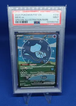 2024 Mew EX Pokemon PAF EN #232 Paldean Fates Special Illustration Rare PSA 9 - Image 1