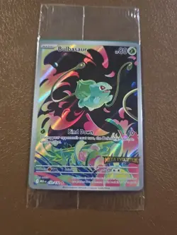 Bulbasaur 133/132 Mega Evolutions Stamped Promo Illustration Rare Pokemon Card - Image 1