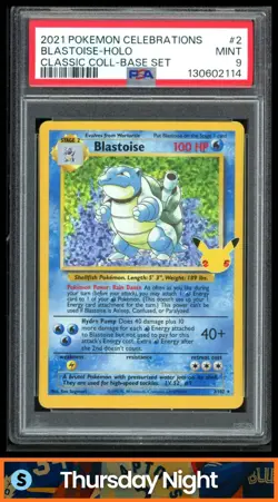 2021 POKEMON SWSH CELEBRATIONS #2/102 BLASTOISE HOLO CLASSIC COLLECTION PSA 9 - Image 1
