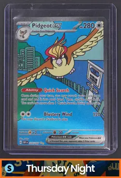 2023 POKEMON SV OBSIDIAN FLAMES #225/197 PIDGEOT EX SPECIAL ILLUSTRATION RARE - Image 1