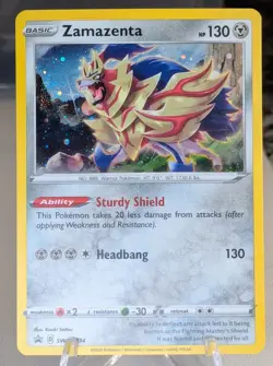 Pokemon Zamazenta SWSH034 Sword & Shield Black Star Promo Holo Swirl NM - Image 1