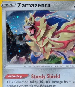 Pokemon Zamazenta SWSH034 Sword & Shield Black Star Promo Holo Swirl NM - Image 2