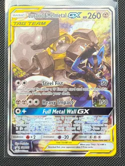 Pokemon Lucario & Melmetal GX Tag Team Black Star Promo SM192 NM - Image 1