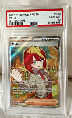 2025 POKEMON PRE EN #140 MELA GEM MT ULTRA RARE 10 - Image 1