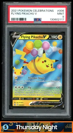 2021 POKEMON SWORD & SHIELD CELEBRATIONS #006/025 FLYING PIKACHU V PSA 9 - Image 1