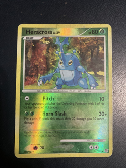 Heracross 28/130 Diamond and Pearl Reverse Holo Pokemon TCG Heavy Play - Image 1
