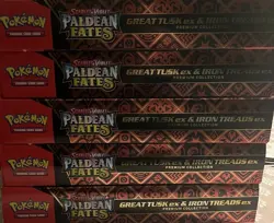 🔥Lot Of 5🔥Pokemon Paldean Fates Great Tusk Iron Threads Ex Premium Collection - Image 1