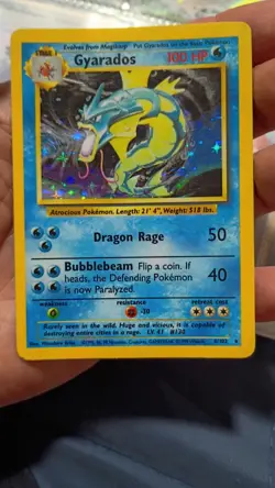 Pokemon Gyarados Holo Rare TCG Base Set 6/102 WOTC Vintage LP - Image 2