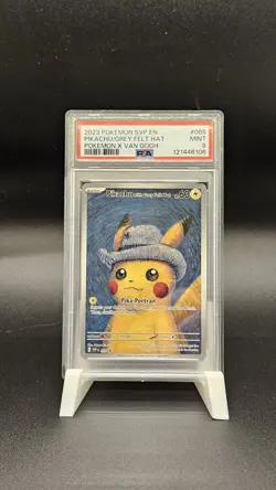 Pikachu Grey Felt Hat 2023 SVP #085 Van Gogh Promo Pokemon Card Mint PSA 9 - Image 2