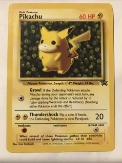 Pokemon "Ivy" PIKACHU Card BLACK STAR PROMO Set #1 Wizard of the Coast League NM - Image 1
