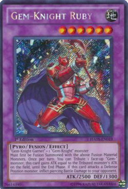 1X LP Gem-Knight Ruby - HA05-EN019 - Secret Rare 1st Edition Hidden Arsenal 5 - Image 1