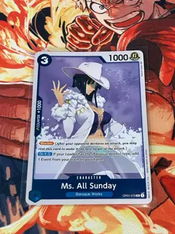 One Piece Card Game Ms. All Sunday Robin OP01-079 Romance Dawn PRE ERRATA NM - Image 1