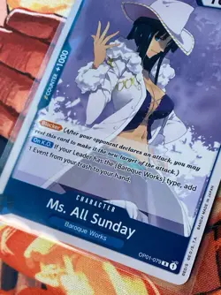 One Piece Card Game Ms. All Sunday Robin OP01-079 Romance Dawn PRE ERRATA NM - Image 2
