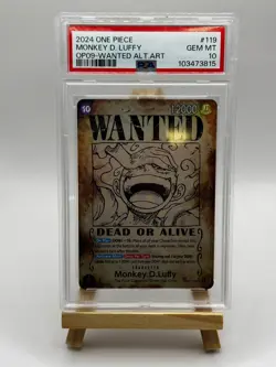 PSA 10 MONKEY D. LUFFY WANTED AA OP09-119 EMPERORS IN THE NEW WORLD ONE PIECE - Image 1
