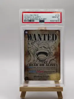 PSA 10 MONKEY D. LUFFY WANTED AA OP09-119 EMPERORS IN THE NEW WORLD ONE PIECE - Image 2