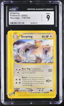 CGC 9 MINT Ursaring 2003 Skyridge 110/144 Pokemon Card - Image 1