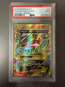 Mega M Rayquaza EX Shiny Full Art Holo Card 98/98 Psa 9 - Image 1