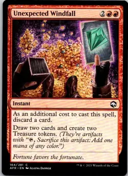 MTG Magic The Gathering Unexpected Windfall Forgotten Realms Played See Scan - Image 1