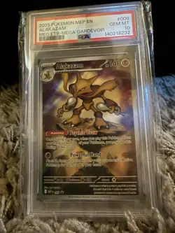 2025 POKEMON EVOLUTION BLACK STAR PROMO 009 ALAKAZAM MEGA ETB PSA 10 - Image 1