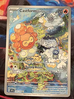 Castform Sunny Form Illustration Rare Pokemon TCG Surging Sparks NM - Image 1