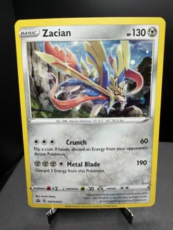 Pokemon TCG Sword & Shield Zacian SWSH033 Black Star Promo Cosmos Holo SWIRL NM! - Image 1