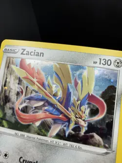 Pokemon TCG Sword & Shield Zacian SWSH033 Black Star Promo Cosmos Holo SWIRL NM! - Image 2