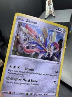 Pokemon TCG Sword & Shield Zacian SWSH033 Black Star Promo Cosmos Holo SWIRL NM! - Image 3
