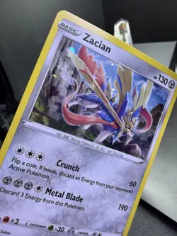 Pokemon TCG Sword & Shield Zacian SWSH033 Black Star Promo Cosmos Holo SWIRL NM! - Image 4