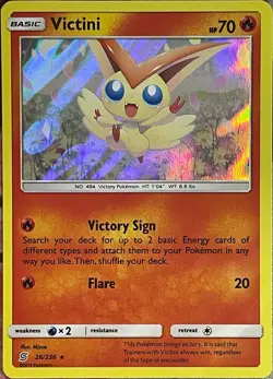 Victini Holo Rare - 26/236 - Unified Minds Pokemon 2019 - Image 1