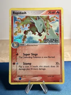 Rapidash 52/113 EX Delta Species Stamped Reverse Holo Pokemon TCG Card DMG - Image 1