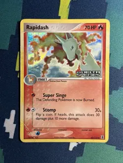 Rapidash 52/113 EX Delta Species Stamped Reverse Holo Pokemon TCG Card DMG - Image 2
